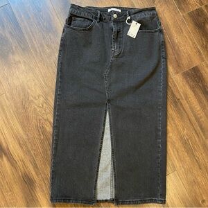 Denim midi skirt black wash size 30